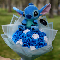 Buchet Trandafiri cu Stitch și Angel