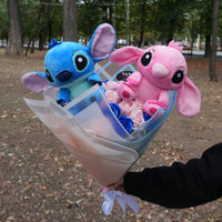 Buchet Trandafiri cu Stitch și Angel