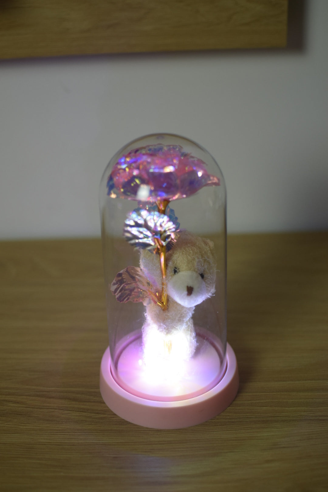 Trandafir Premium în Cupolă cu LED – Cadou Elegant și Special