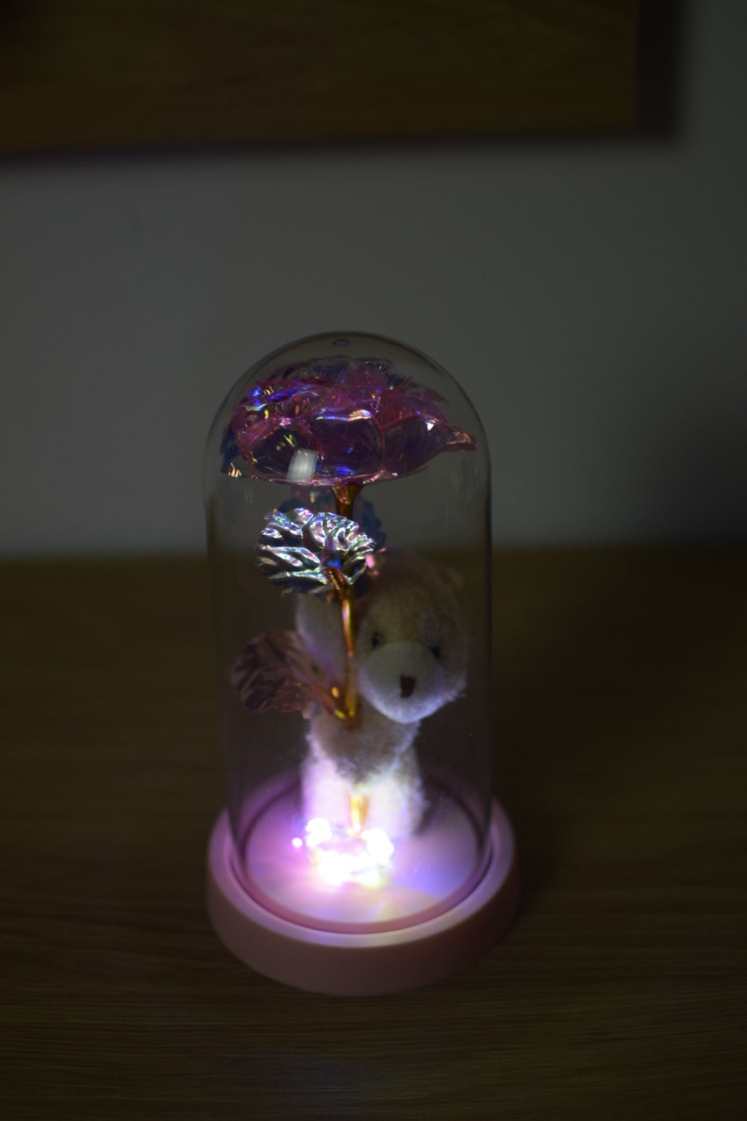 Trandafir Premium în Cupolă cu LED – Cadou Elegant și Special