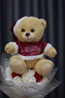 Buchet Crăciun Premium cu 31 Trandafiri și Ursuleț Festiv